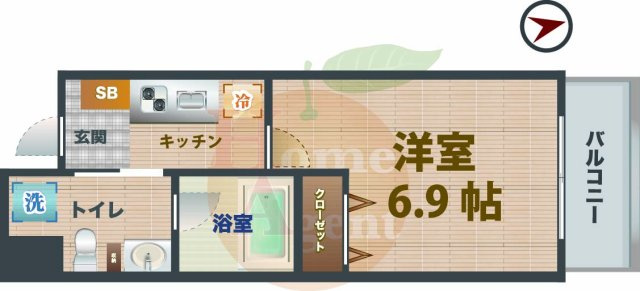 【間取り】 | ドゥーエ阿佐ヶ谷 | 1Kのお部屋です。