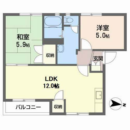 リバーサイドⅡ　Ａ棟の間取り