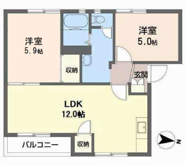 リバーサイドⅡ　Ａ棟の間取り