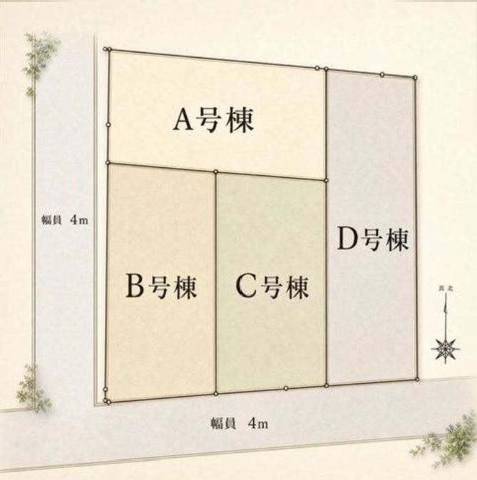 市川市中山3丁目　新築戸建て　D号棟/全4棟の区画図