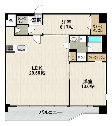 プレジオ宝塚ASIANの間取り|９号室（1～4階）