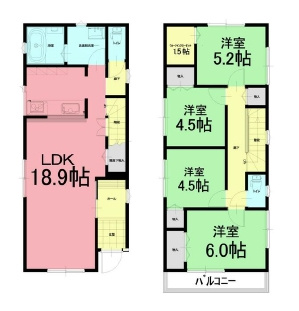川越市的場1186　中古戸建の間取り