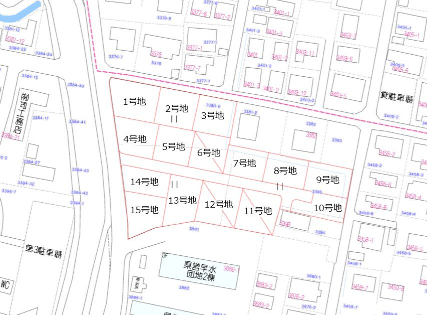 都城市早水町の売地の土地図