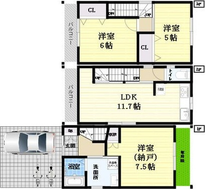 西本町6丁目戸建の間取り