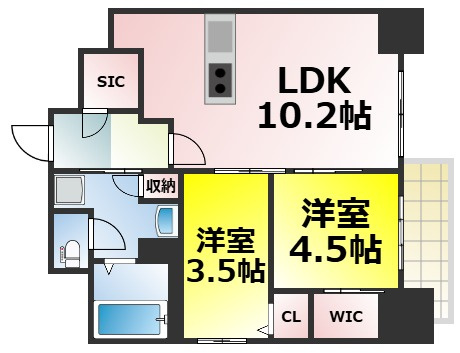 【間取り】 | ルフォンプログレ新町 仲介手数料無料