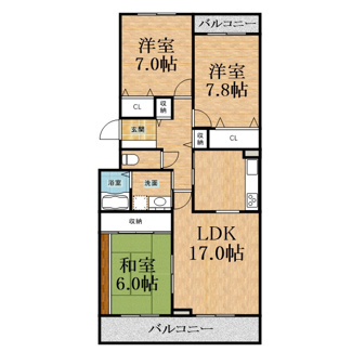 【間取り】 | エルテナおゆみ野１