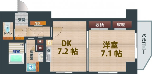 【間取り】 | プレール・ドゥーク中野 | 1DKのお部屋です。