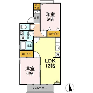 【間取り】 | セジュール久万ノ台B
