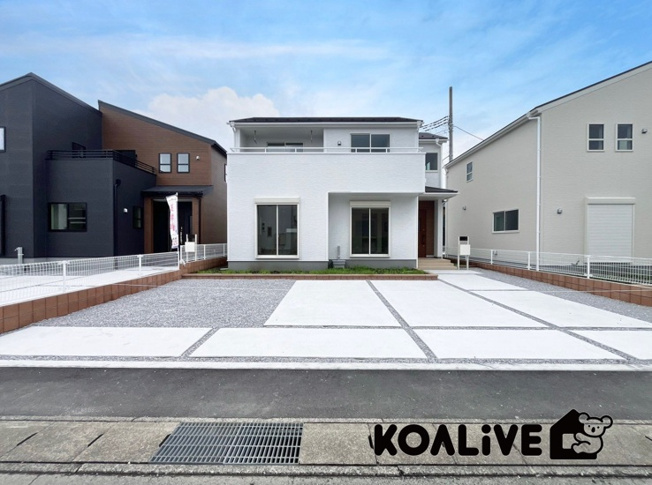 【外観】 | 高崎市新町　新築住宅 | 現地ご案内ツアー開催中！早朝やお仕事帰りのご見学にもすぐ対応致します！見学ご予約はコアライブまでお気軽にお問い合わせ下さい！