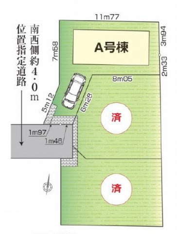 【区画図】 | 練馬区石神井台１丁目　新築戸建て　A号棟 | 石神井公園徒歩3分、緑あふれる潤いのロケーションです