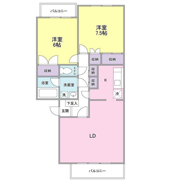 武蔵関マンション７号棟の間取り|間取りです。
