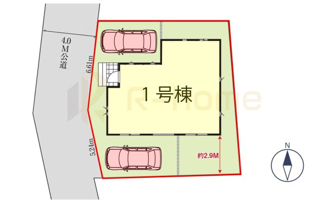 取手市野々井3期　新築戸建て　1号棟の区画図|大きなお買い物だからこそ、メリット・デメリットを伝えさせて頂きます。
R-homeにお任せください♪