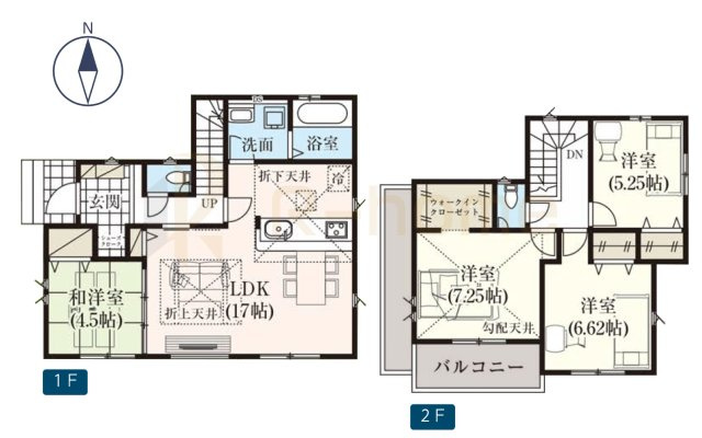 取手市野々井3期　新築戸建て　1号棟の間取り|4LDK＋WIC＋SC、土地面積123.88m2、建物面積98.12m2