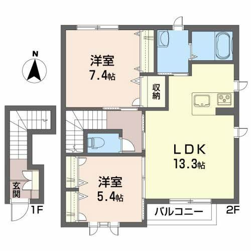 シャーメゾン南仙北Ｂの間取り