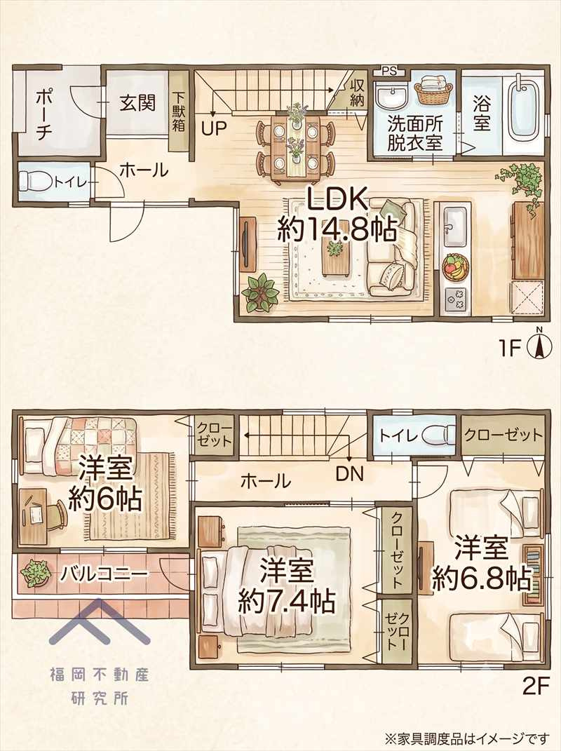 城南区長尾３丁目　戸建ての間取り