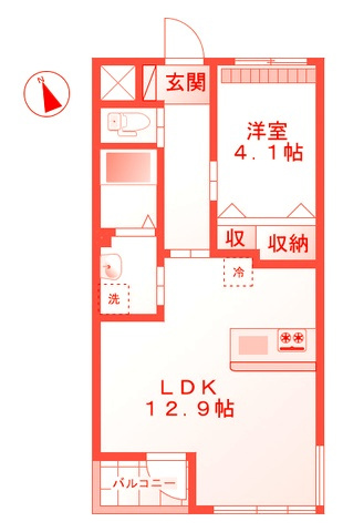茅ヶ崎市柳島２丁目の賃貸マンションの間取り