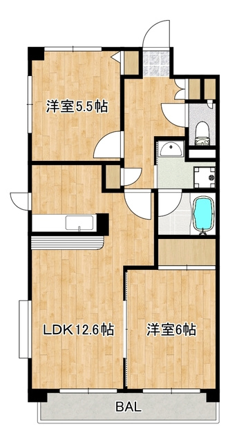 ディアプレイスの間取り|2LDKです☆