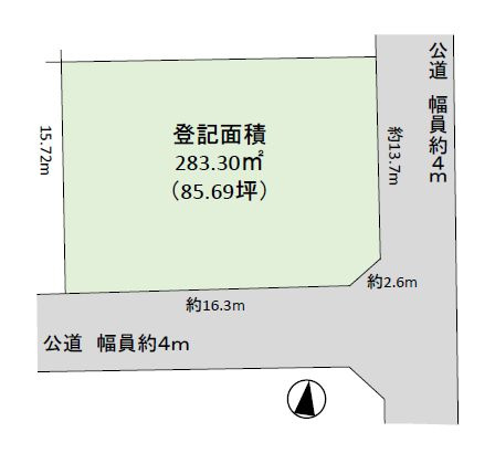 【土地図】 | 西東京市芝久保町３丁目　売地 | 283.30ｍ2のゆとりある敷地は建築条件がありません！