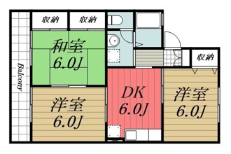 【間取り】 | サニーコーポ富士見　B