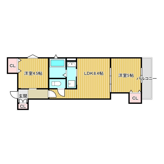 クリエオーレ一津屋Ⅱの間取り