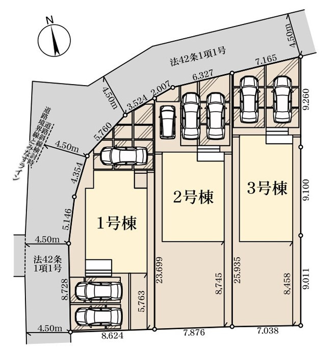 Livele Garden.S　深谷本住町の区画図|図面と現況が異なる場合、現況を優先とします。【1号棟】