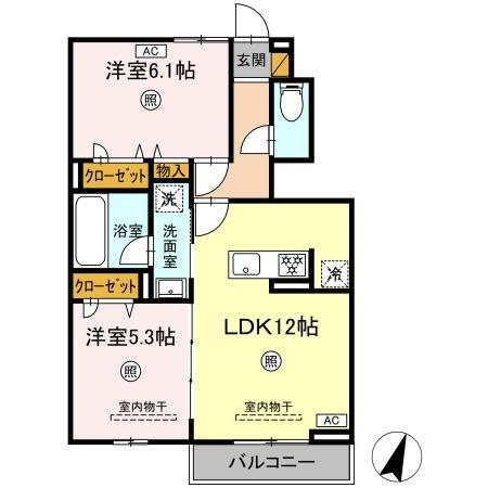 ヒルズ平泉　Ｃの間取り|間取図