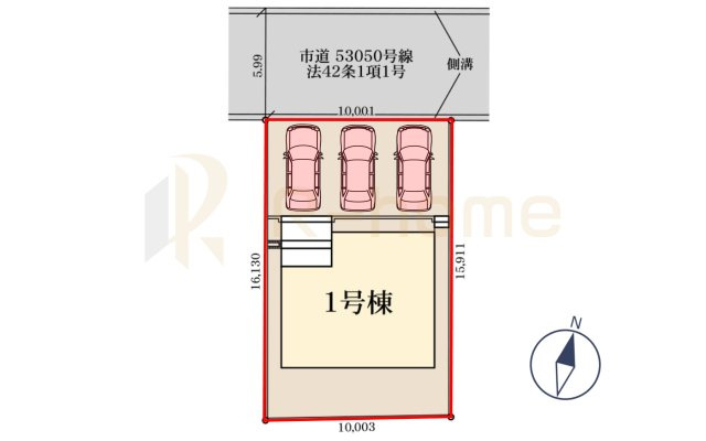 つくば市谷田部第1　新築戸建て　1号棟の区画図|大きなお買い物だからこそ、メリット・デメリットを伝えさせて頂きます。
R-homeにお任せください♪