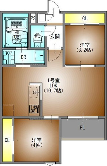 REGALEST道徳西の間取り
