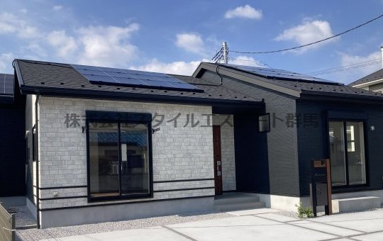 ブルーミングガーデン前橋市女屋町　３号棟（平屋）の完成予想図|前橋市女屋町に新築住宅４棟を建築中です。こちらの写真は施工例になりますので参考としてご覧ください。お客様のご都合に合わせて同仕様の物件もご見学頂けます♪
お気軽にお問合せ下さい。