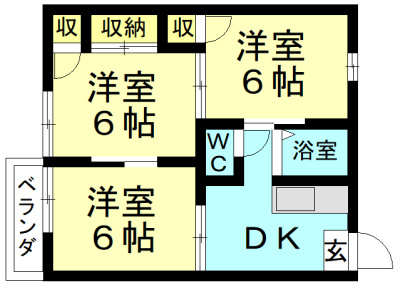 【間取り】 | 合戦場南ハイツB