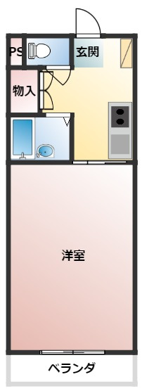 マンションDISCUSの間取り|広めの1Kです