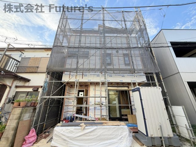 八潮市木曽根　新築戸建の外観|現地の写真になります。