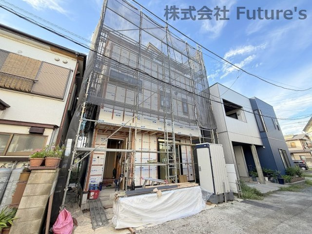 八潮市木曽根　新築戸建の外観|現地の写真になります。