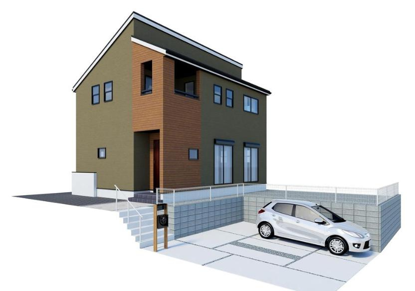 八王子市　宇津木町　新築一戸建ての外観パース|～小宮駅徒歩25分　控除や減税で優遇の長期優良住宅　敷地53坪超のゆとりある邸宅～