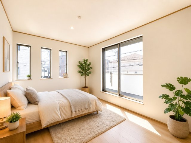 葛飾区南水元４丁目　新築分譲住宅　全２棟の洋室|やわらかい陽光が差し込み、明るいお部屋を演出する設計♪採光の取れる窓が気持ちのよいお部屋を創り上げます(^^)　※施工例