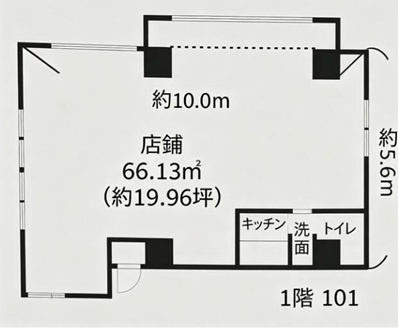 足立区保木間１丁目の事務所の間取り