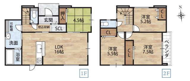 宮街道Ⅱ・新築戸建の間取り