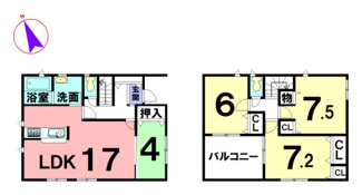 【間取り】 | 加東市社第22-2号棟