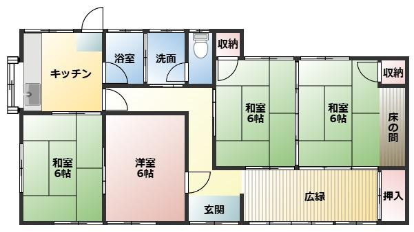 都城市立野町の中古一戸建の間取り