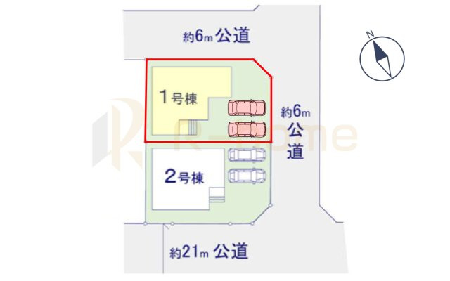 龍ケ崎市平台7期　新築戸建て　1号棟の区画図|大きなお買い物だからこそ、メリット・デメリットを伝えさせて頂きます。
R-homeにお任せください♪