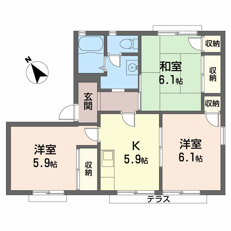 シャンボール角谷Ⅱの間取り