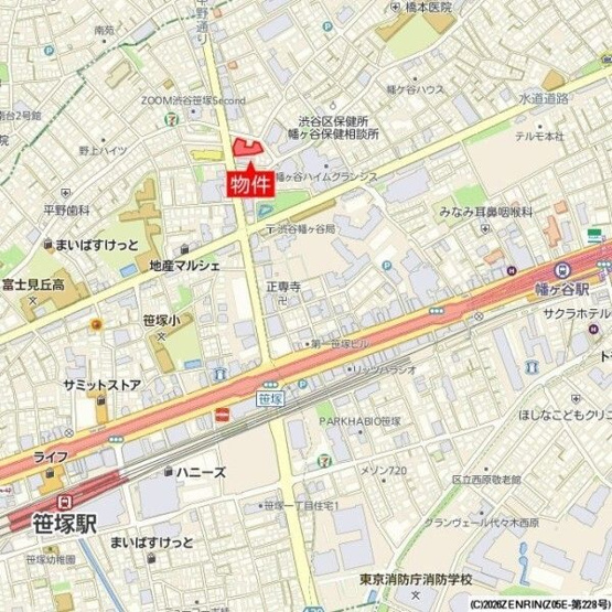 【地図】ザ・パークハウス渋谷笹塚