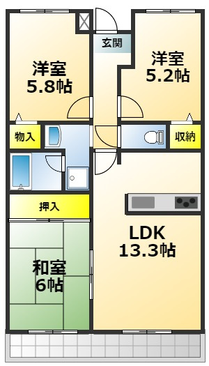 リップルコート和泉中央の間取り