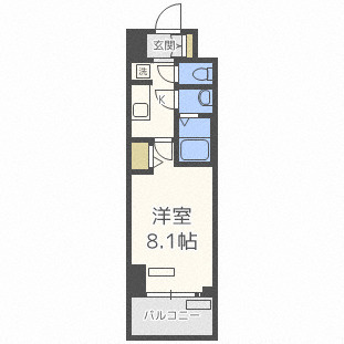 プレサンス谷町九丁目駅前の間取り