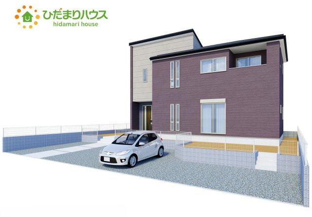 日立市東大沼町第2　新築戸建の外観パース|新しい住まいに集う家族の温かさと陽光の暖かさ、楽しい毎日と明るい未来を予感させる「空間が織り成すひとつ先の住み心地」を演出します。													