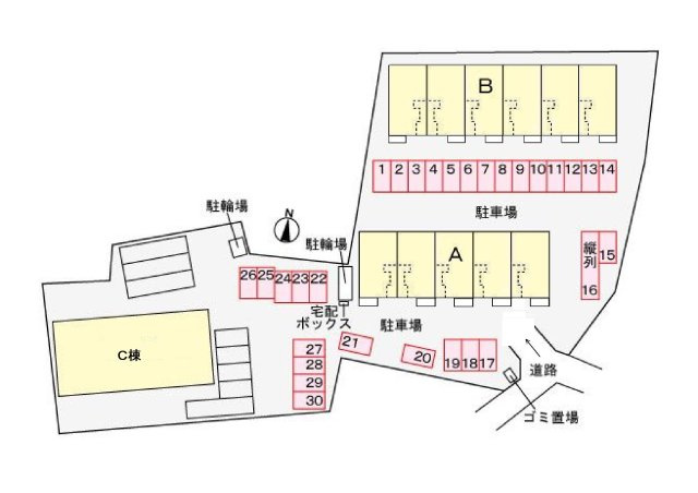 ノーブルＢの駐車場|駐車場