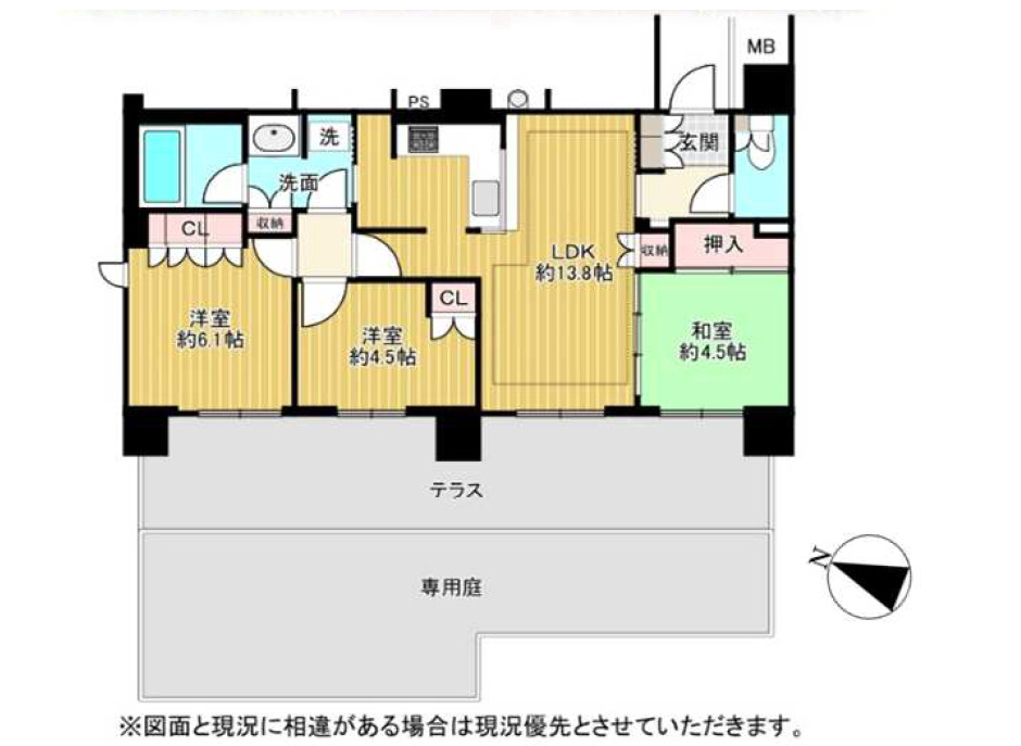 グランシーナ鶴瀬の間取り|3LDK