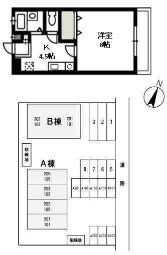 【間取り】 | メープル湊　A