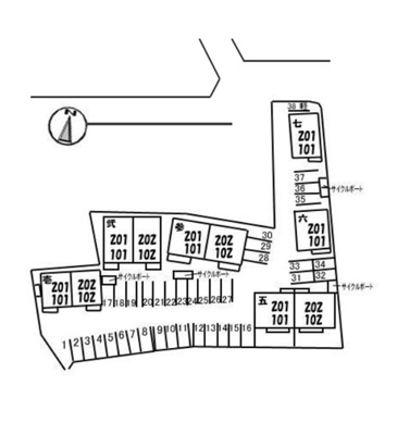 【区画図】 | グランカーサ金岡　弐番館
