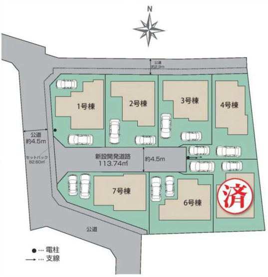 【区画図】 | 区画図は、土地の形状、境界、道路との関係を詳細に示す図面土地の正確な位置、面積、形状を把握し購入や建築計画の判断に不可欠です。区画整理や開発状況も示され、将来的な土地利用のイメージを掴む上でも重要。
